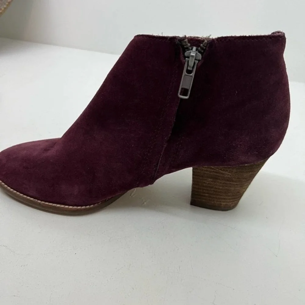 Madewell The Billie Boot in burgundy Suede pull on style online exclusive sz 9.5